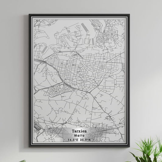 ROAD MAP OF TARXIEN, MALTA BY MAPBAKES