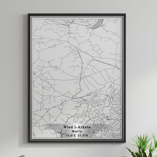 ROAD MAP OF WIED L ARKATA, MALTA BY MAPBAKES