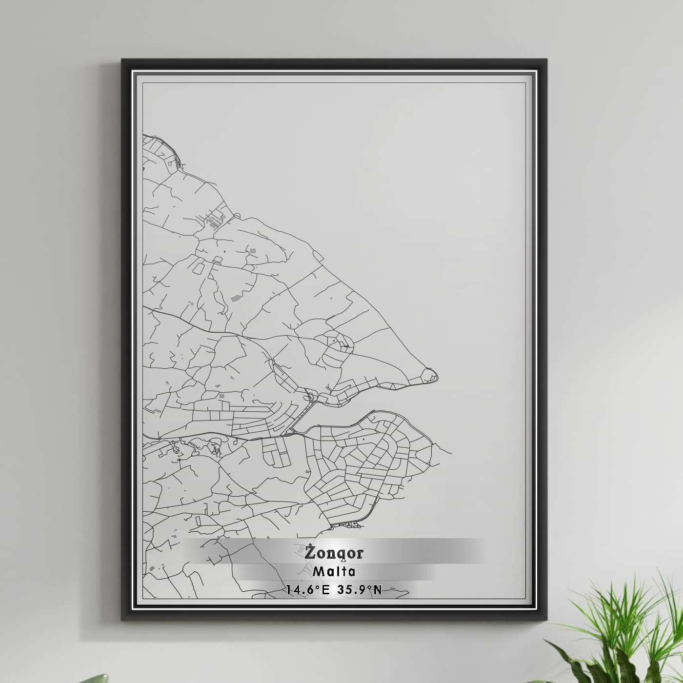 ROAD MAP OF ZONQOR, MALTA BY MAPBAKES